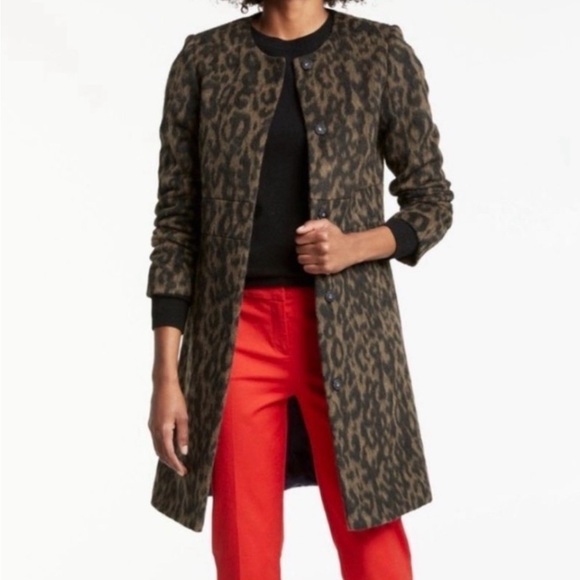 Boden Jackets & Blazers - Boden Imelda Leopard Print Wool Coat 8P NWOT